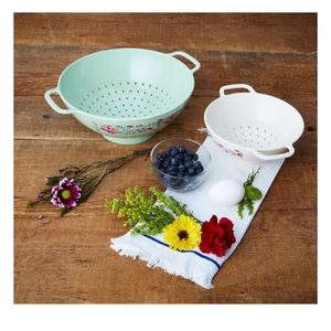 💜 The Pioneer Woman Garden Party 2-piece Plastic Colander Set